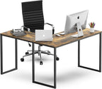 SHW Mission 48 x 48 Inches L-Shape Home Office Computer Desk, Rustic Brown