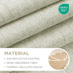 Joydeco Blackout Curtains for Bedroom - 100% Light Blocking 2 Panels Light Beige Drapes 70"W x 96"L, Thermal Insulated Room Darkening Curtains, Linen Textured for Living Room, Rod Pocket & Back Tabs