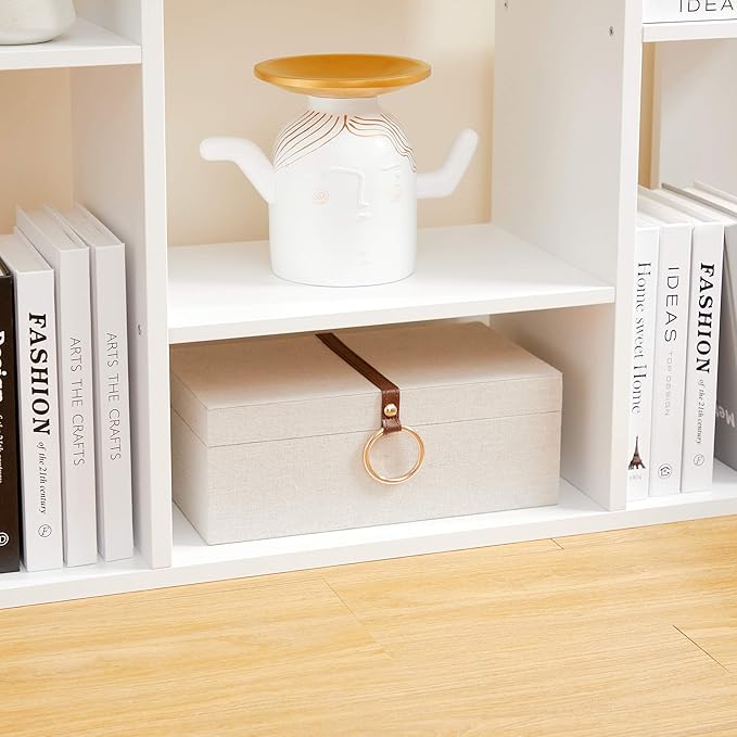 VASAGLE Bookshelf, Tree-Shaped Bookcase with 13 Storage Shelves, Rounded Corn...