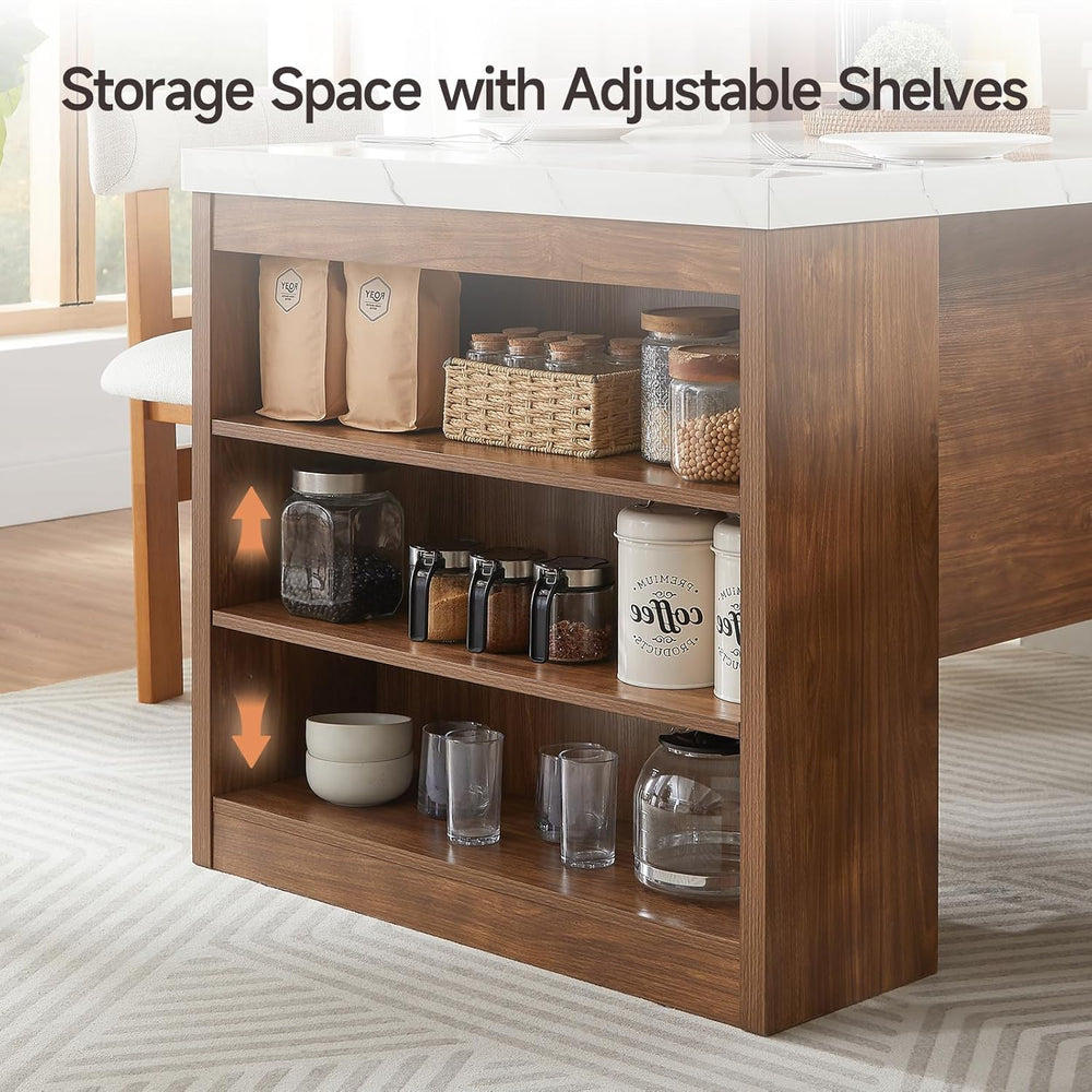 ONBRILL 61 x 31 Inch Large Kitchen Island Table, Whole Board of Tabletop | Mo...