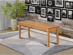 East West Furniture Capri 18" Traditional Wood Bench in Luxurious Oak
