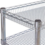 Seville Classics UltraDurable NSF Commercial Heavy Duty Metal Rolling Utility Cart, Handle Bar for Restaurant, Garage, Warehouse, Kitchen, Office, Deep Top Basket (34.8"W x 18.25"D)