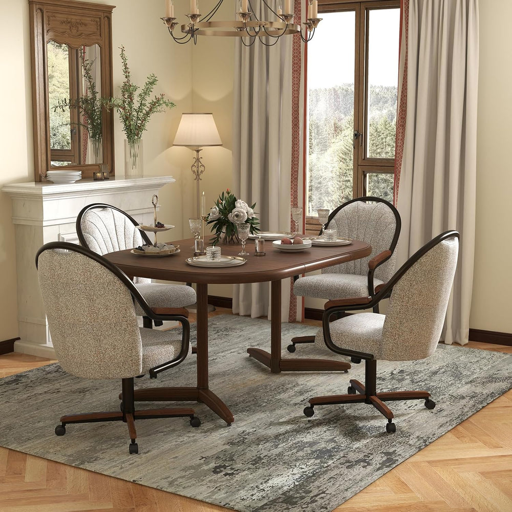 Chromcraft Table for 4 Person and 6 Person, Extendable Wooden Kitchen Room Ta...