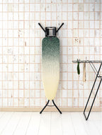 Brabantia Size A Compact Small Ironing Board (43x12 in) 7 Height Options, Adjustable Steam Iron Rest Holder (New Dawn) Non-Slip Feet, Anti-Collapse Child Locks