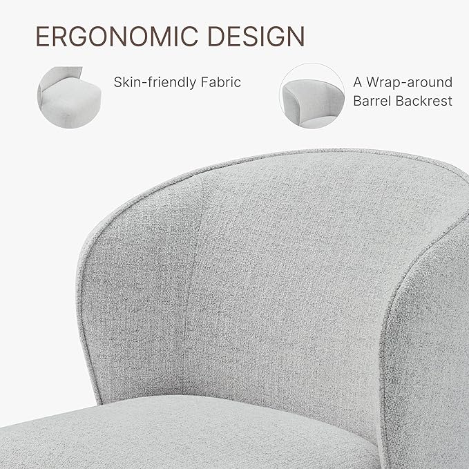 Upholstered Dining Chair with Casters No Assembly Linen DeskChair Wingback Single Sofa for Kitchen Diningroom Bedroom Readingroom,2 PCS,Light Grey