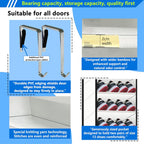 Over The Door Shoe Organizer, 70 Pounds Large Capacity, white shoe rack，20-30-Pair shoe organizer, Heavy Duty-Extra Deep Pockets ,Anti-Scratch Hooks & FSC-Certified Bamboo ,for Men’s Size 13 shoe