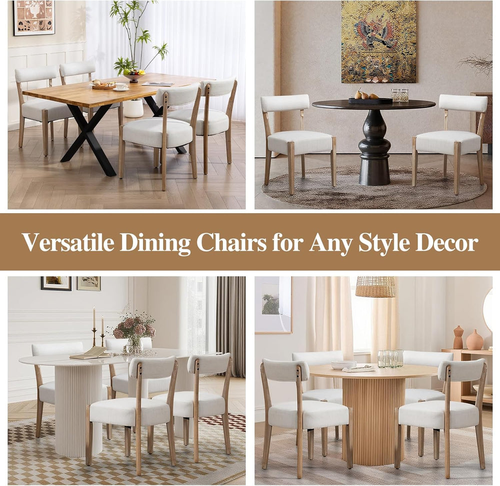ZJhome Dining Chairs Set of 4, Mid-Century Modern Wooden Kitchen Chairs with ...