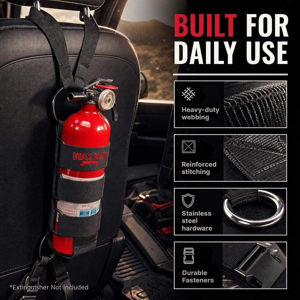 Car Fire Extinguisher Mount for Vehicle Seat Headrest, Molle