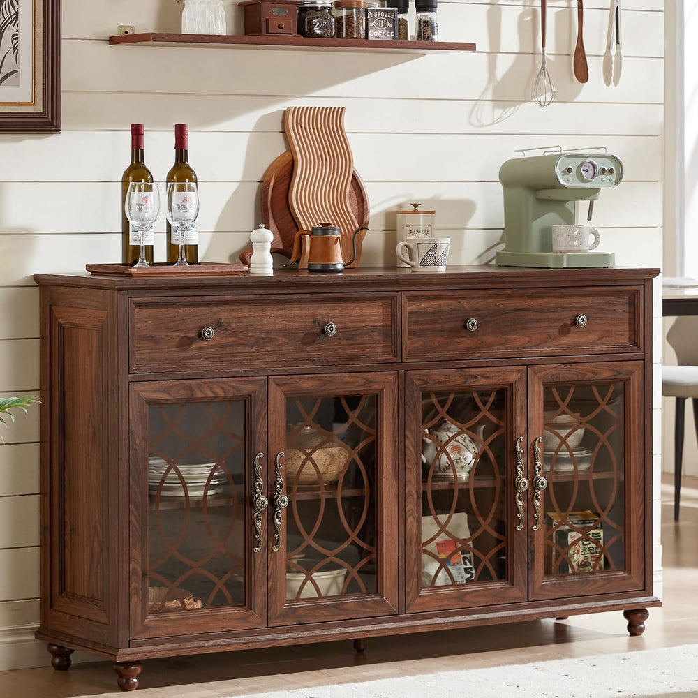Joaxswe Farmhouse Sideboard Buffet Cabinet with Storage,59" Large Creden...