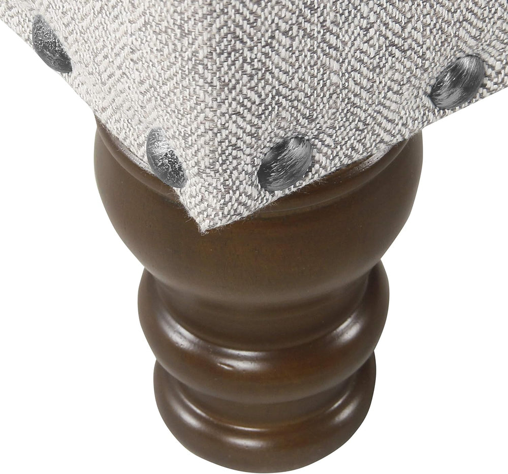 Homepop Home Decor | Upholstered Bench with Nailhead Trim | Large Ottoman wit...