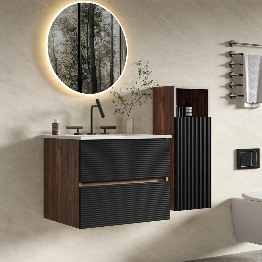 12" Floating Bathroom Storage Cabinet, Modern Wall Cabinets with Soft-Cl...