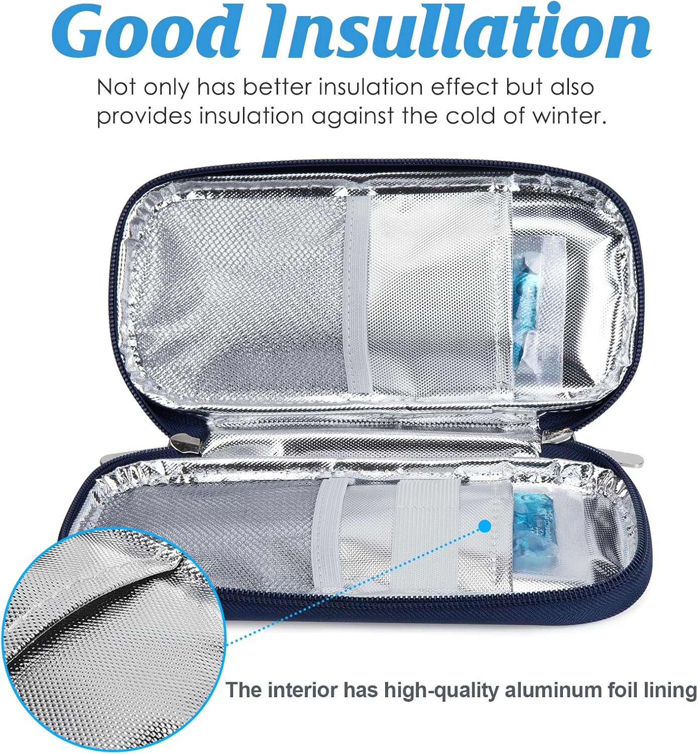 YOUSHARES Insulin Cooler Travel Case TSA Approved Medication Diabetic Supplies Cooler for Travel Refrigerated Medicine Organizer Bag with 2 Ice Pack