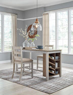 Signature Design by Ashley Skempton 24" Counter Height Upholstered Barstool, Set of 2, Antique White
