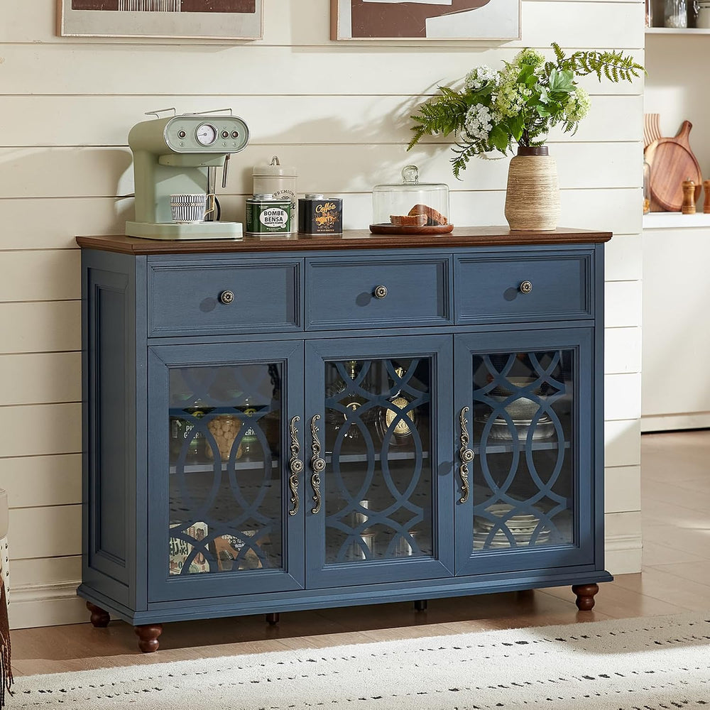 Joaxswe Farmhouse Sideboard Buffet Cabinet with Storage,48" Large Creden...