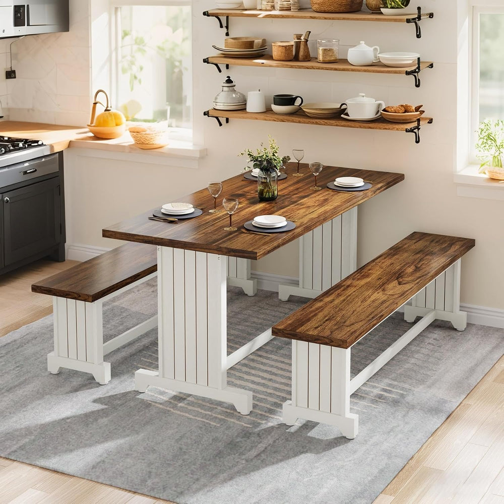 Tribesigns 47-Inch Small Dining Table Set for 2, 3-Piece Kitchen Table with 2...