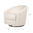 babyletto Madison Swivel Glider in Performance Natural Eco-Twill, Water Repellent & Stain Resistant, Greenguard Gold and CertiPUR-US Certified