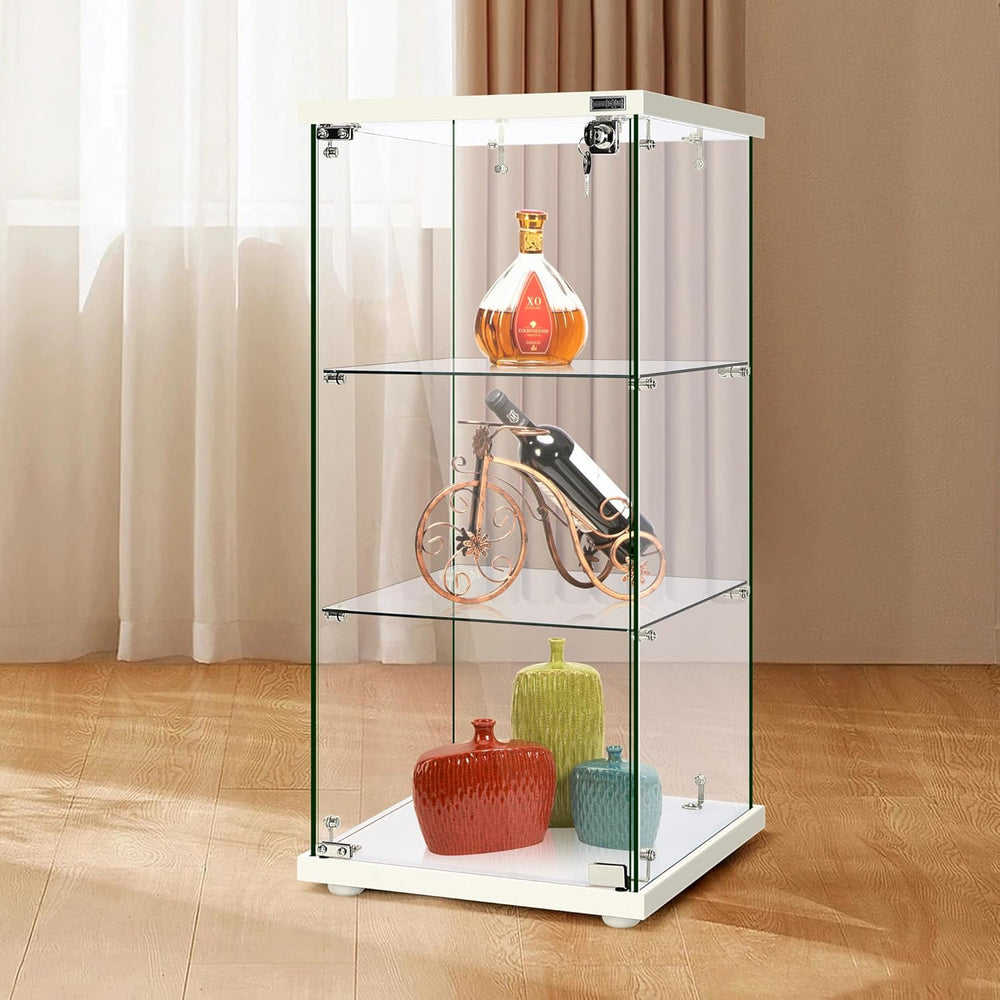 VIVOHOME 3 Layers 16''W x 16''D x 33''H Glass Display...
