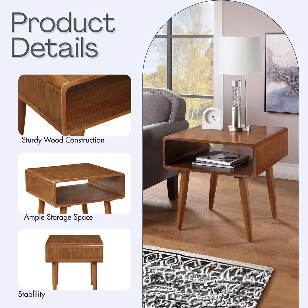 Boraam Alborg End Table - Rich Walnut Finish