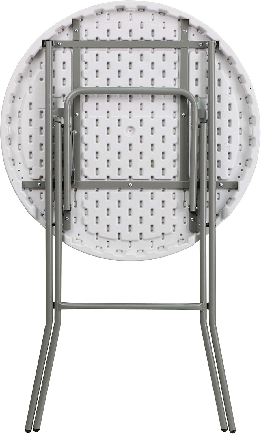 Flash Furniture Elon 32' Round Folding Bar Height Table for Parties and Commercial Events, Indoor/Outdoor Plastic Tall Round Table, White