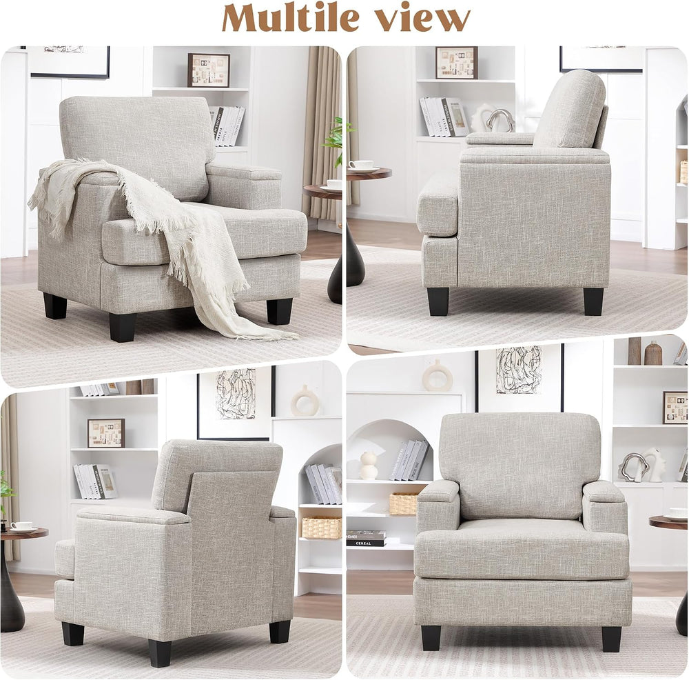Accent Chairs Set of 2 with Armrest Storage, Modern Reading Living Room Chair...