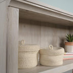 Sauder Miscellaneous Storage Bookcase with Doors, Adjustable Shelves, 5 Shelf Bookcase - Chalked Chestnut Finish