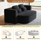 Antetek Convertible Sleeper Sofa, Modern Folding Futon Corduroy Floor Foam Compression Loveseat Sofa Bed Couch, Foldable Full Size Guest Bed with 4 Pillows for Living Room Bedroom Apartment, Black