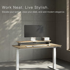 White Oak Dual‑Tier Ergonomic Desk Setup – Modern Wooden Monitor Stand & Workspace Riser, Home Office & Minimalist Aesthetic (White Oak, Large)