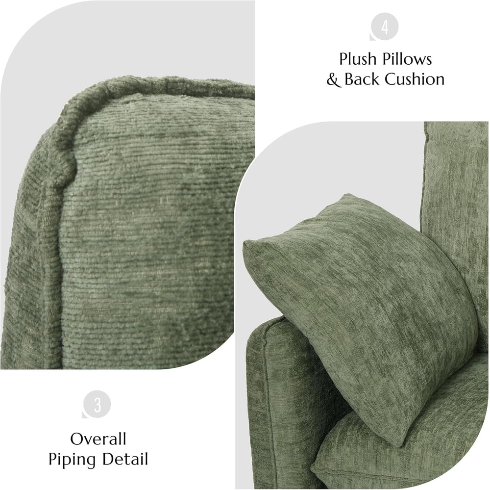 Elegant Oversized Accent Chair for Living Room, 42.1", Chenille, Green |...