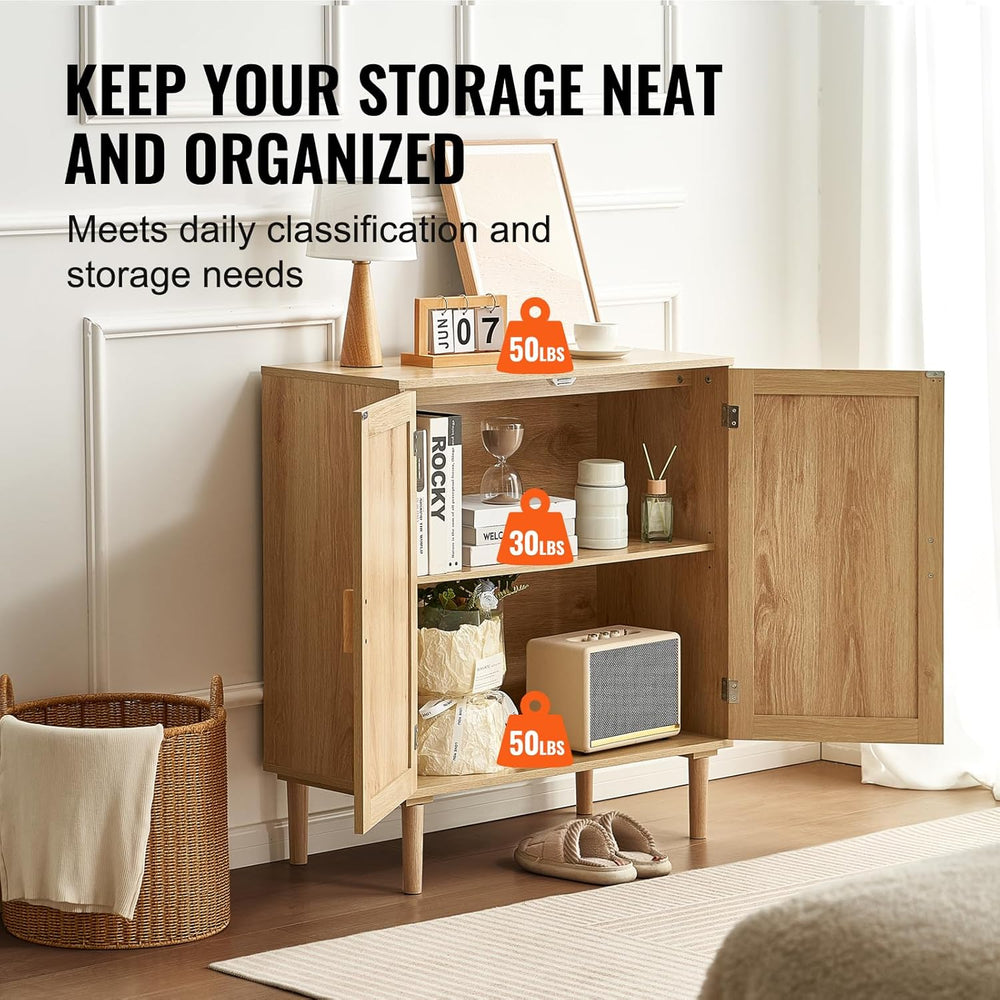 VEVOR Sideboard Cabinet, Buffet Cabinet with 2 Magnetic Doors and Adjustable ...