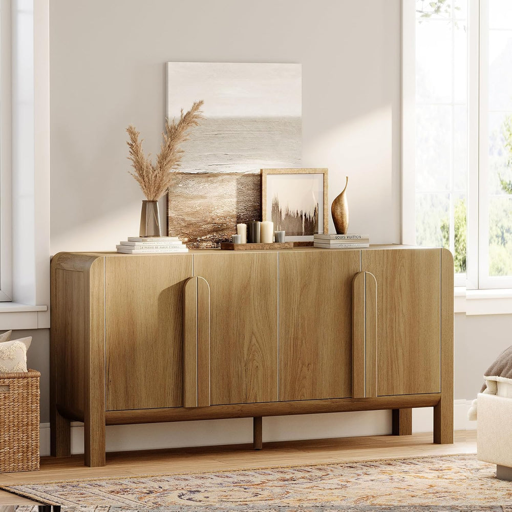 WAMPAT 63" W Large Buffet Sideboard Cabinet with Storages, Modern Buffet...