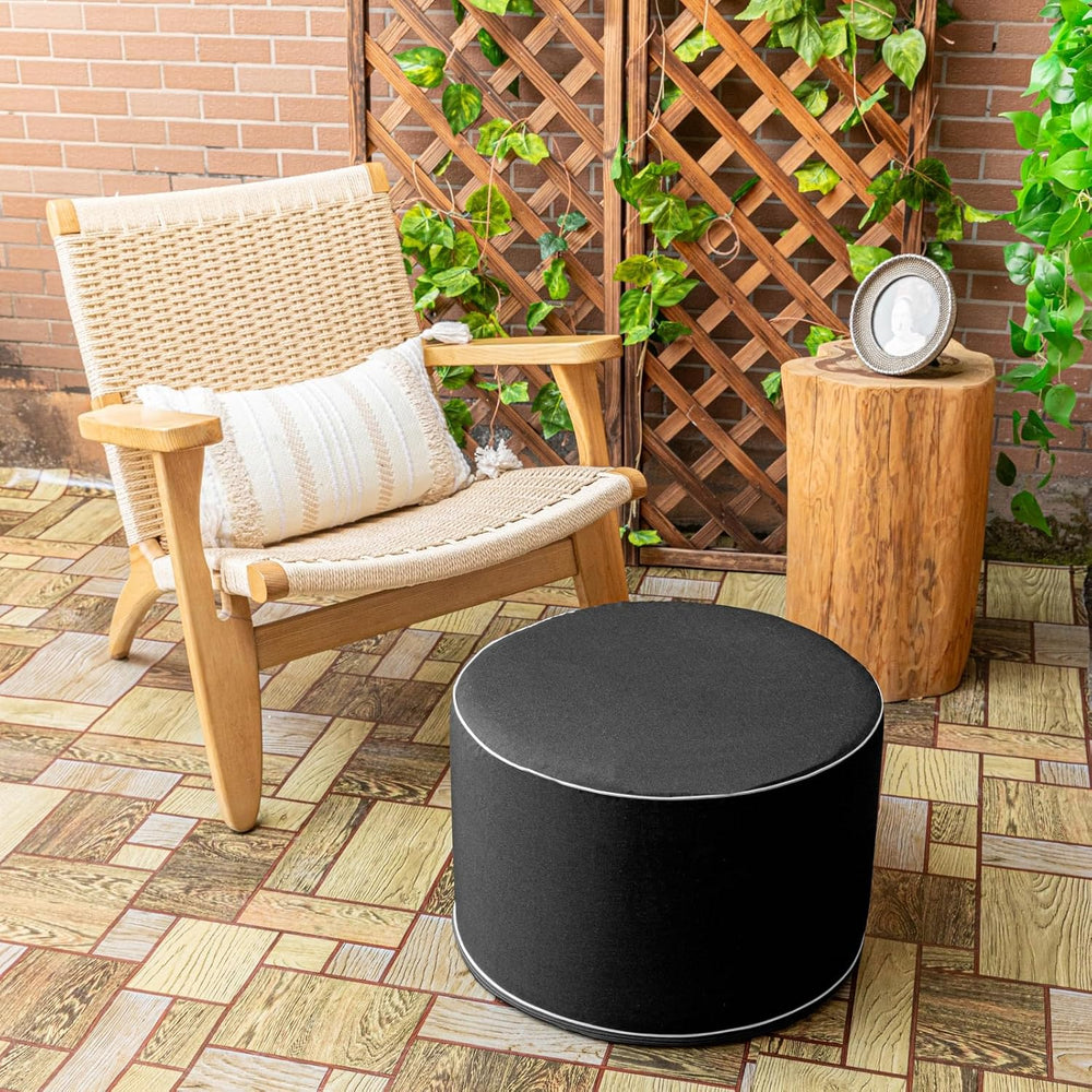 Outdoor Ottomans for Patio Pouf Waterproof Fade-Resistant Ottoman Foot Rest f...