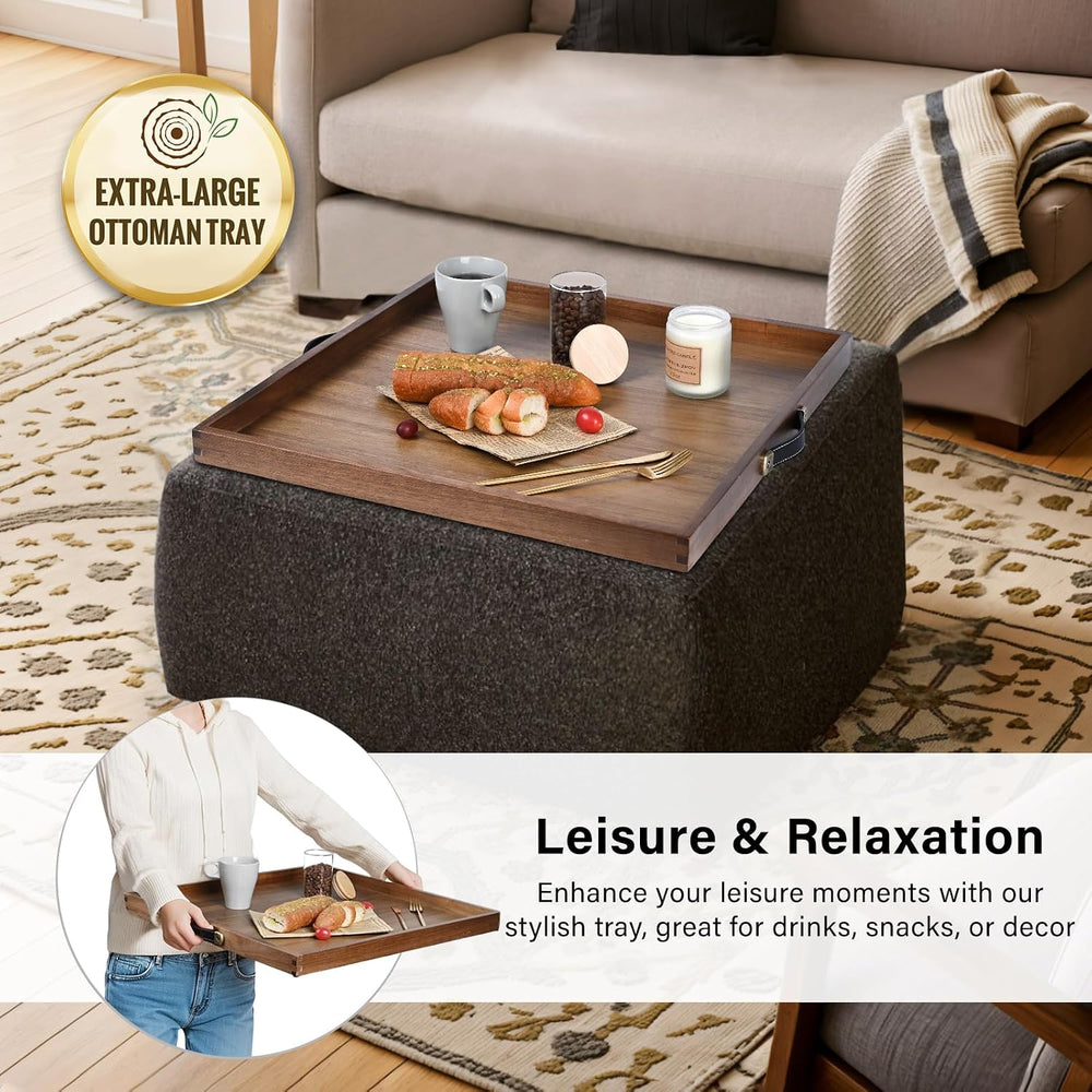 Joy&Grace Extra Large Square Ottoman Tray for Living Room Coffee Table 21...