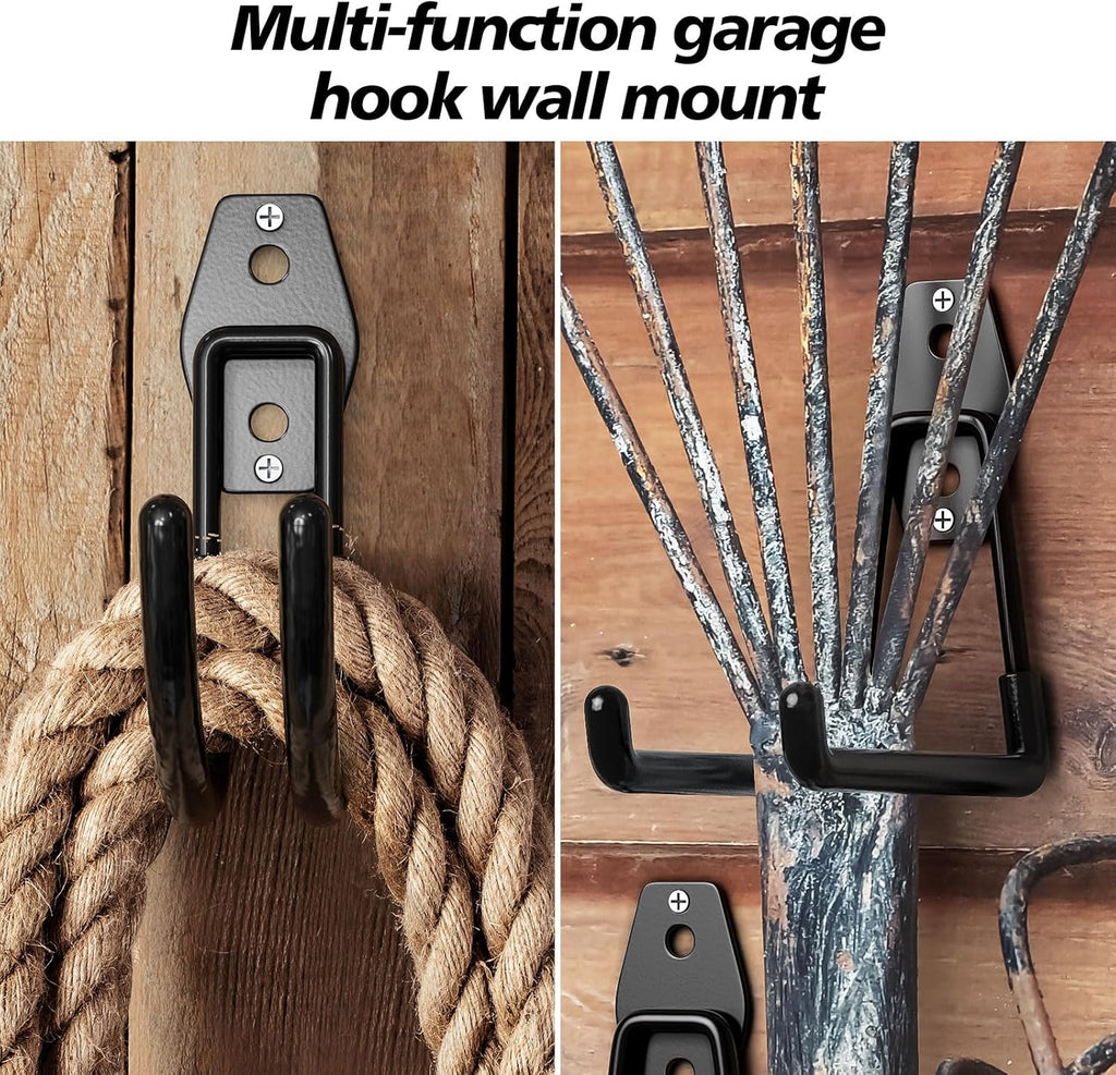 40 Pack Heavy Duty Garage Hooks,Solid Steel Wall Mount Hangers,with Anti-Slip Coating,for Hanging and Organising Ladder,Bike,Ropes,Broom,Garden,Yard and Power Tools
