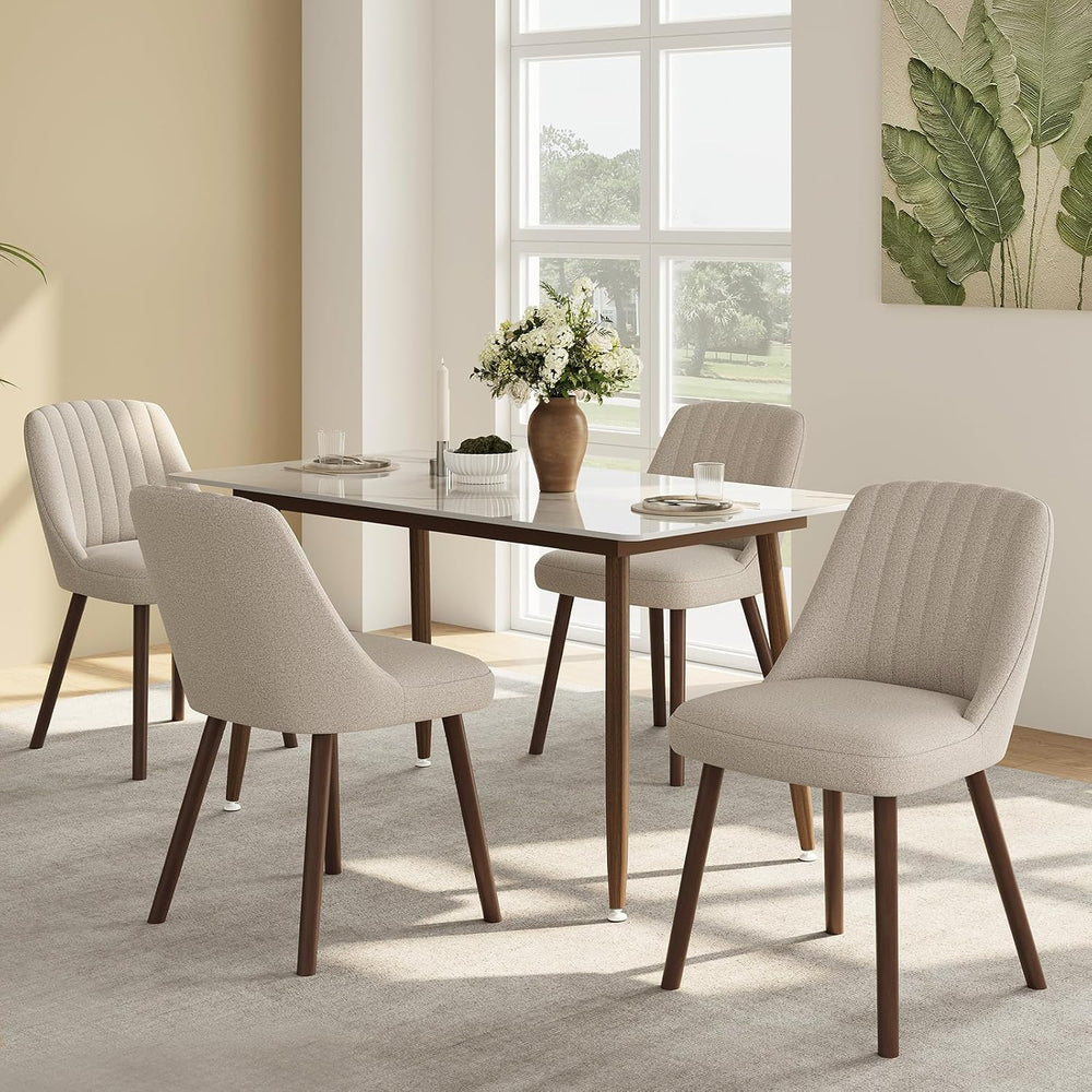 MALOL Upholstered Dining Chairs Set of 4, Modern Fabric Kitchen Chairs with B...