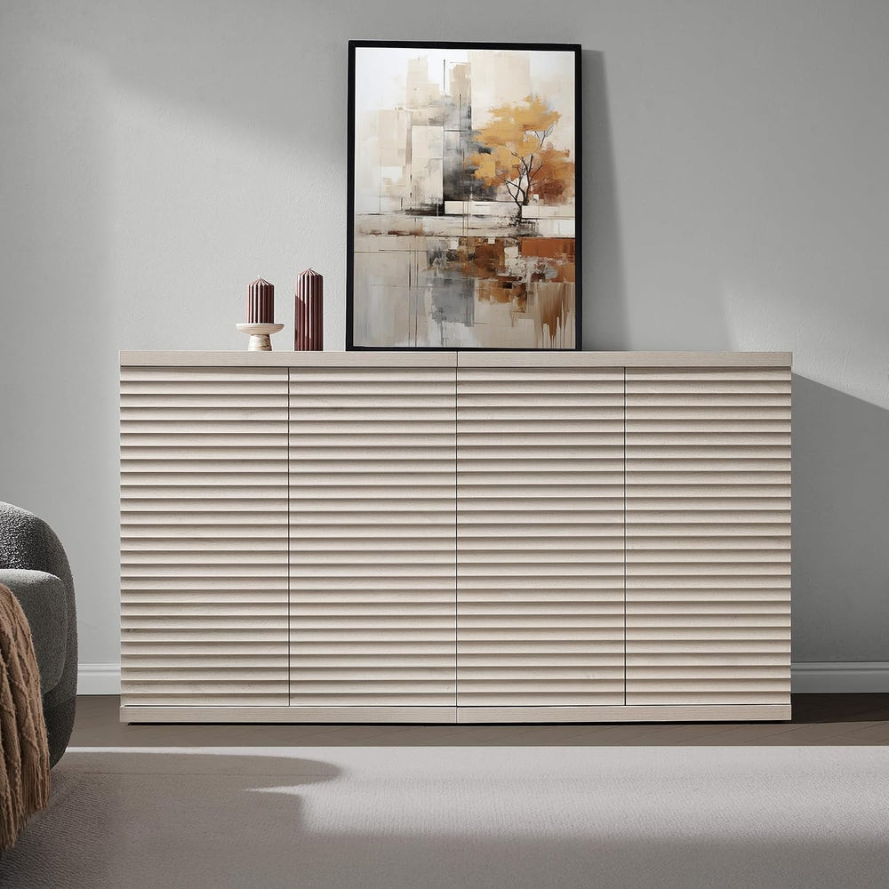 SICOTAS Buffet Cabinet with Storage Sideboard Cabinet with Doors & Shelves