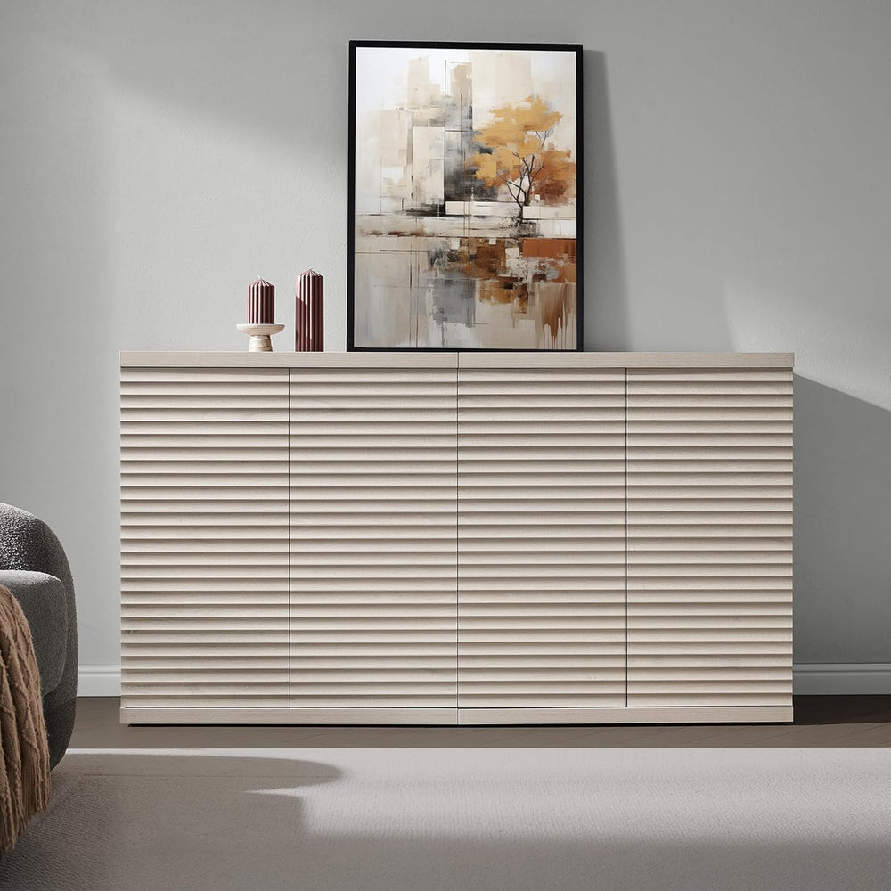 SICOTAS Buffet Cabinet with Storage Accent Sideboard Modern Credenza with Doo...