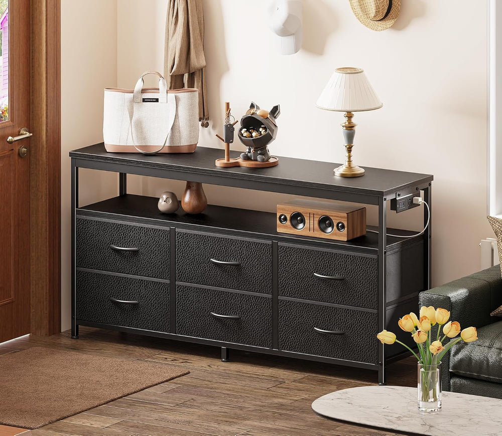 Huuger LED TV Stand for Bedroom, 47 Inch Dresser TV Stand for 43, 50, 55 Inch...