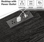 YGEOMER Black TV Stand Entertainment Center for 55 Inch TVs, with Charging Station and Lights Open Storage Shelves, TV Media Console, Open Storage Shelf with Sound Rack for Living Room, Bedroom
