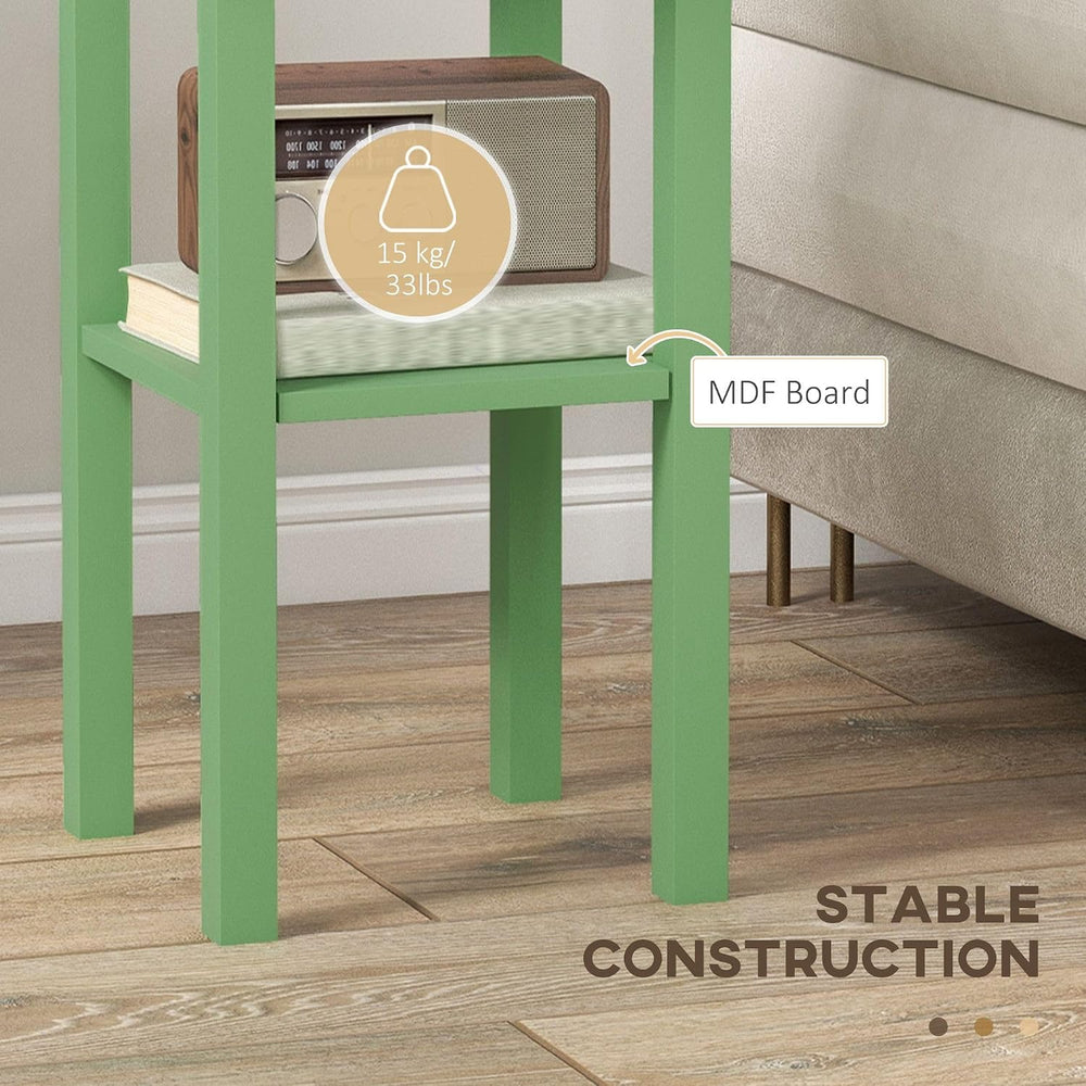 Green MDF Side Table with Storage