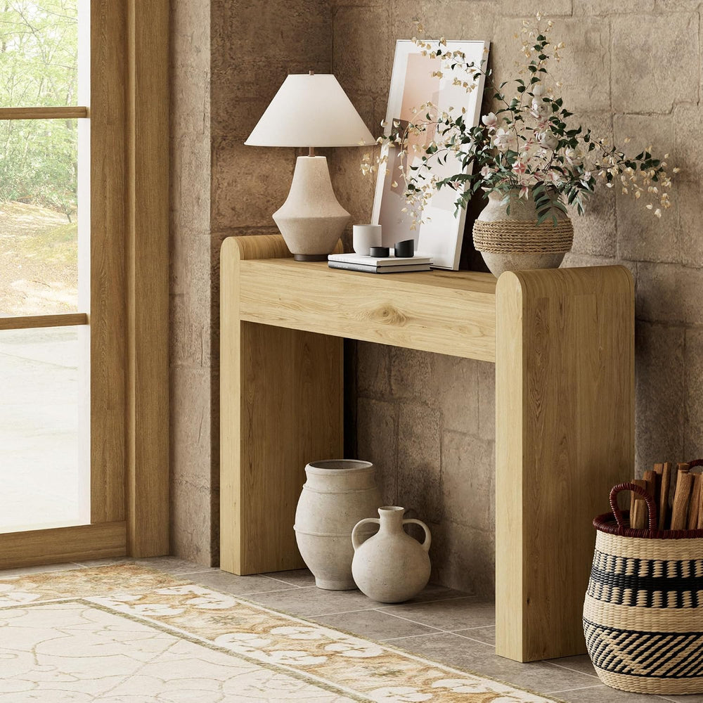 Lulive Arc Entryway Table, 47 Inch Curved Console Table for Hallway | Rounded...