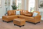 Evan Sectional Sofa or Couch with Ottoman for Living Room, Apartment, Bedroom, Office