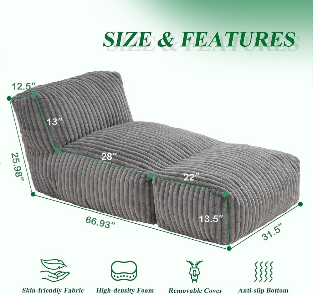 Bean Bag Chairs for Adults Giant Bean Bag Chair Memory Foam BeanBag Chair Bea...