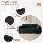 ERYE 3 in 1 Loveseat Sofa Convertible Sleeper Sofabed,Functional Recliner Daybed Love Seat Sofa&Couch W/Pull Out Couch Bed, Reclining Backrest and Pillows Armrests for Office Apartment RV Living Room