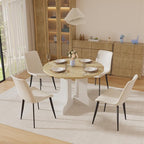 Dining Chairs, Modern PU Leather Dining Room Chair with Sturdy Metal Legs, Upholstered Seat Dinner Chairs Accent Side Chairs for Indoor Kitchen Living Room Restaurant Cafe (Cream, Set of 4)