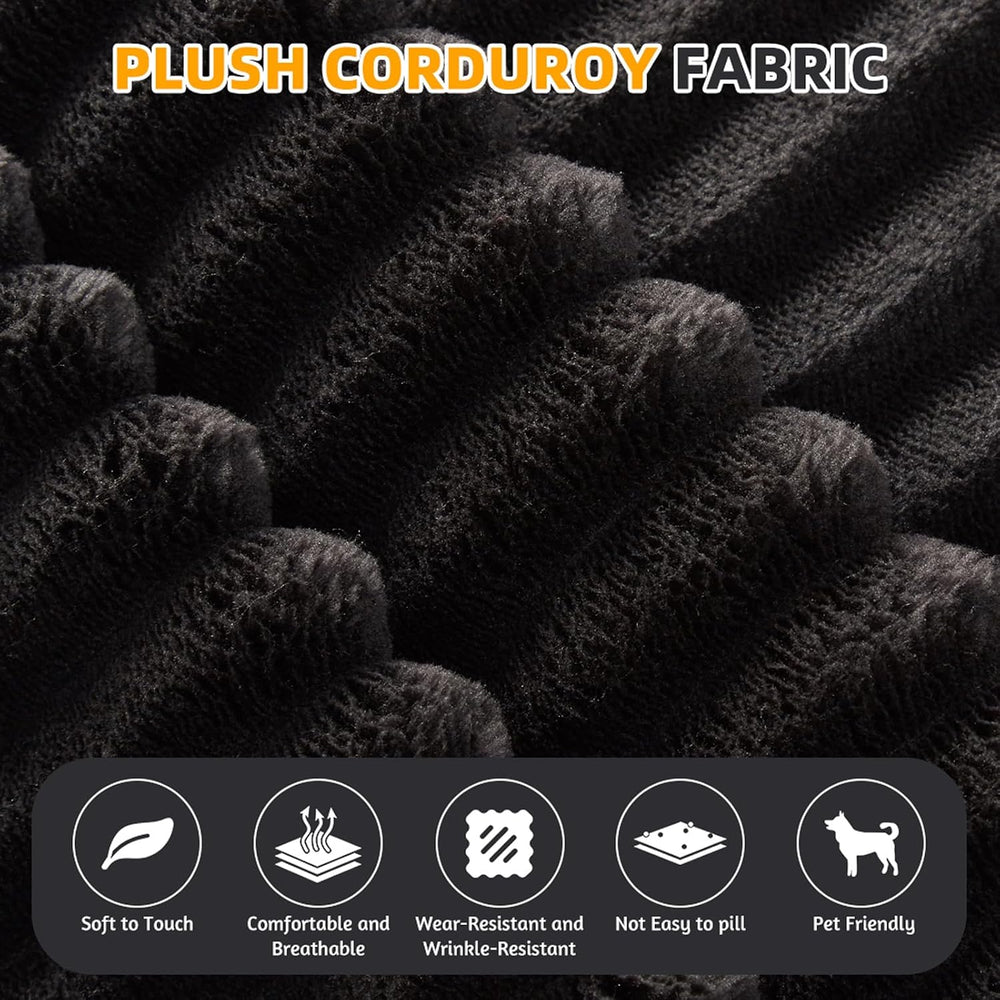 78.7" Full Size Memory Foam Couch,Plush Corduroy Sofa,Floor Sofa Bed wit...