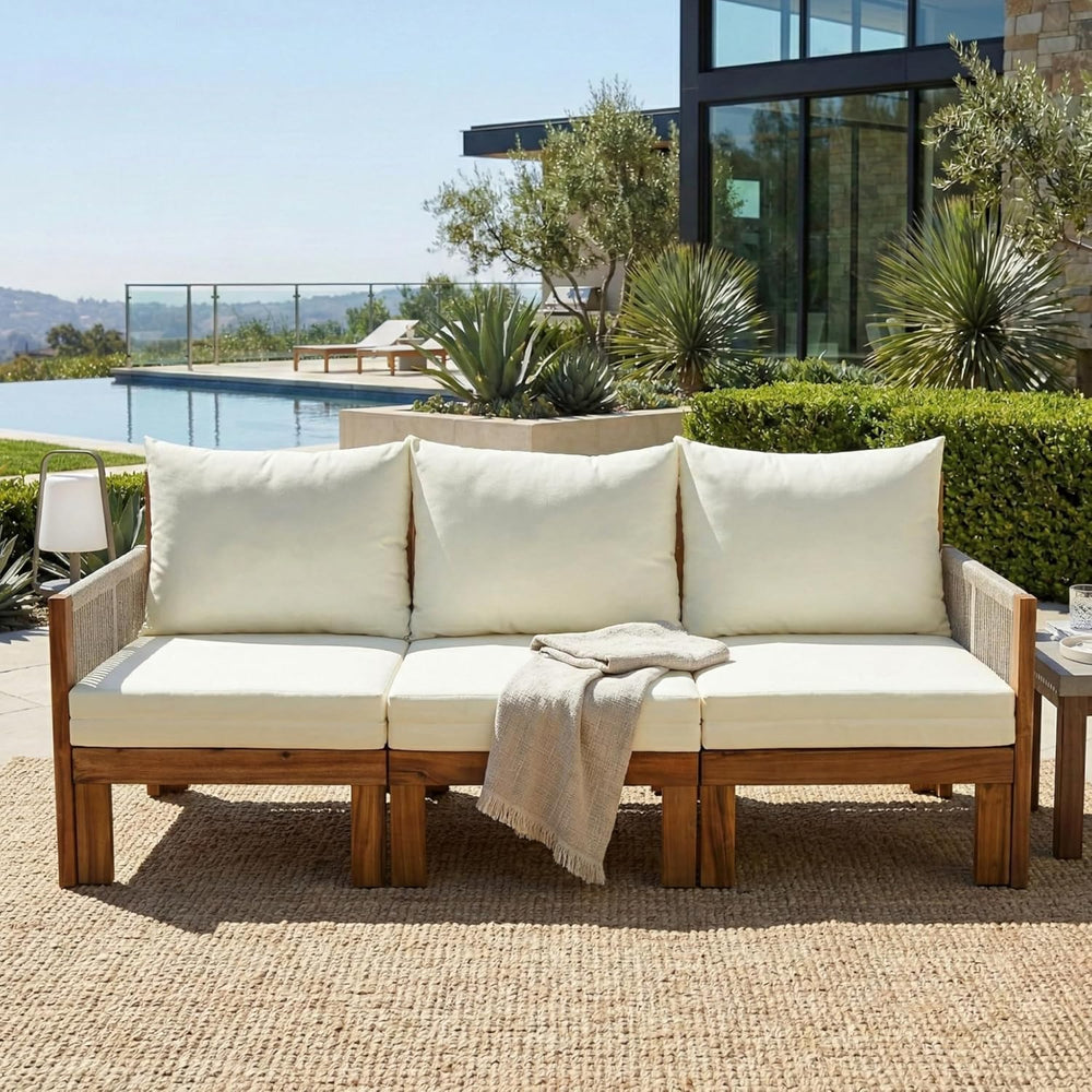 Outdoor Daybed Patio Sofa Bed 3 Seat Sunbed,Sleeper Couch for Patio, Backyard...