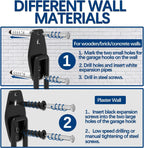 3-H Garage Wall Hooks 20 Pack, Garage Hooks Heavy Duty with Extra Welding Spots, Garage Organizer for Garden, Lawn, Chairs, Ladders, Weed Eater, Shovel(Gray)