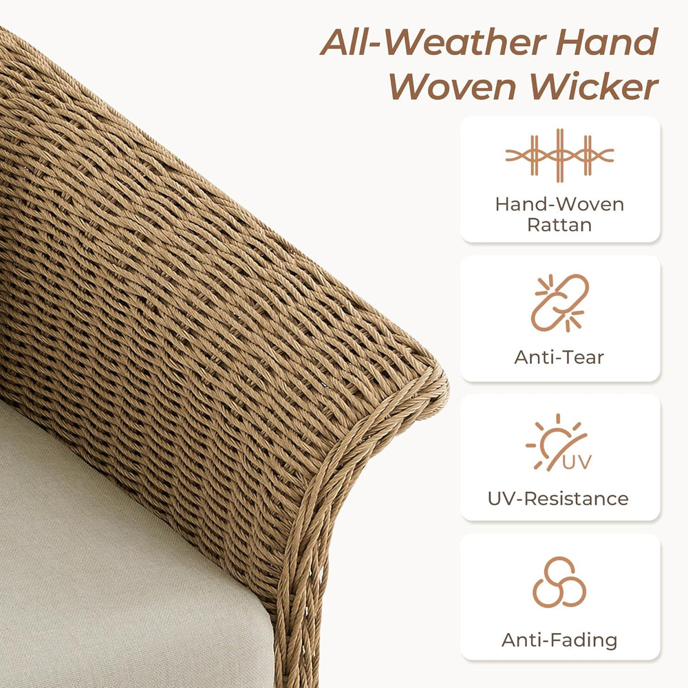 CHITA Wicker Patio Swivel Chairs with Removable Thickened Cushion, Outdoor Ra...
