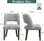 Dining Chairs Set of 6,Modern Dining Room Chairs with Thick Cushions,Upholstered Linen Fabric Kitchen Chairs for Kitchen Dining Room LIGHTGREY