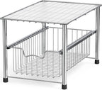 Simple Houseware Chrome Metal Stackable Storage Rack, 16.75 in L x 10.8 in W x 10.25 in H